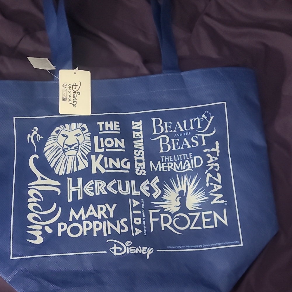 Disney Blue Tote with Broadway Titles NWT